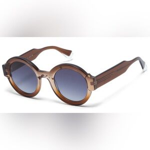 Gigi Studio ~ Laura Round Brown Acetate Sunglasses